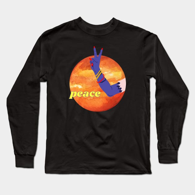 peace zombie arm - black Long Sleeve T-Shirt by Nada's corner